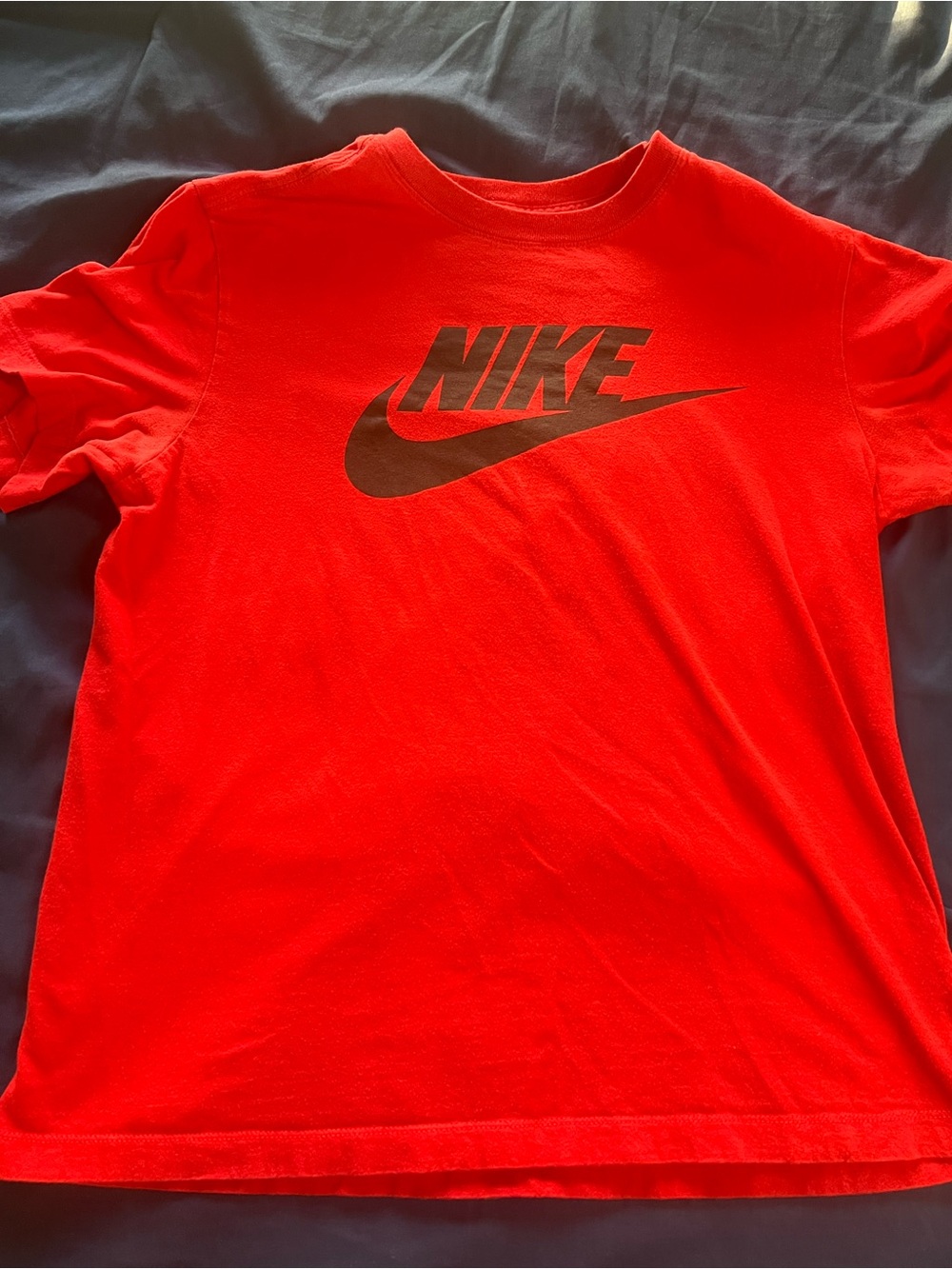 Nike Men’s Bright Red Crew Tee with Black Logo